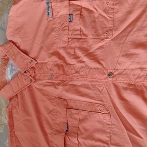 Columbia Sportswear PFG Men's Casual Button Down Shirt - Orange Size XL
